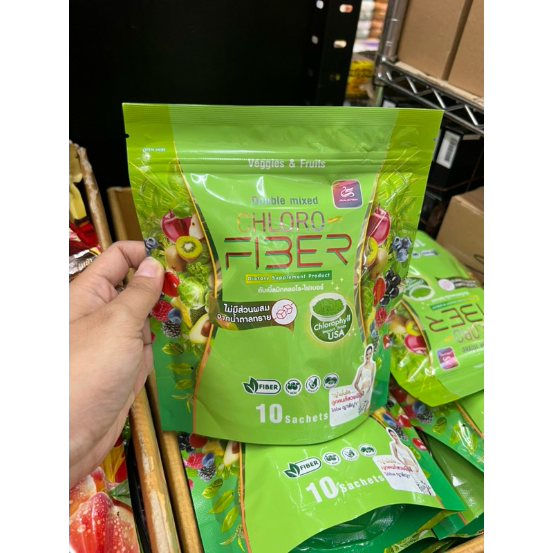 แท้100% ไฟเบอร์ธัญญ่า CHLORO FIBER YAALEEYAH ดับเบิ้ลมิกซ์ คลอโร ไฟเบอร์   (1ห่อ 10 ซอง)