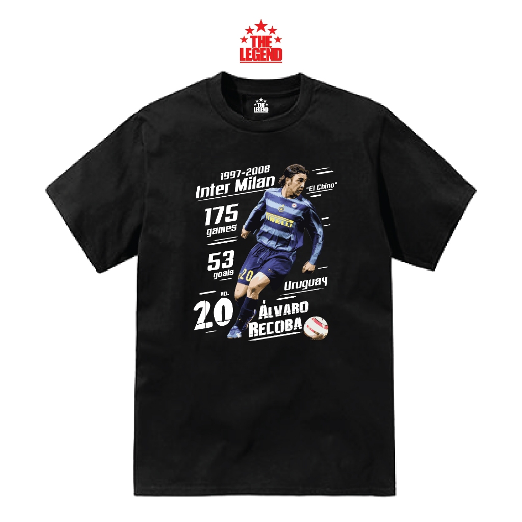 เสื้อยืดลาย Álvaro Recoba ซุปเปอร์สตาร์ตำนานนักเตะ ผ้าโคตรเทพใส่สบายไม่ร้อนไม่ยับไม่ย้วย ทรงสวย