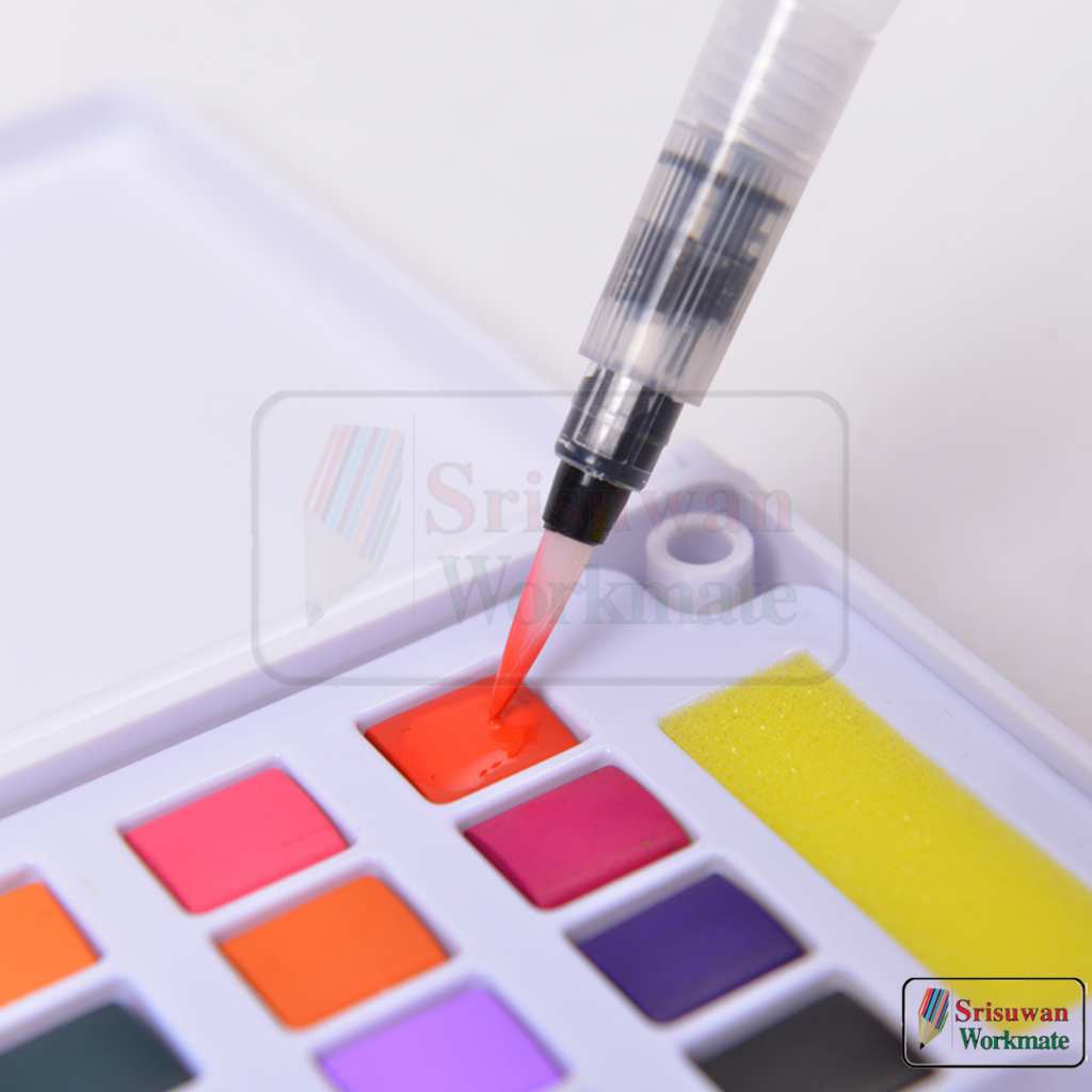 Art Nation SOLID WATERCOLOR สีน้ำตลับ อาร์ทติส original พร้อมพู่กันแทงค์ ในชุด ชุดสีน้ำ RUJI ราคา ถูกที่สุด ดีลบีเคเค แกลเลอรีภาพที่ 6