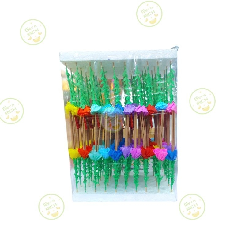 ธูปเทียนกระทง  50คู่ ธูปเทียนปักกระทง ดอกไม้ธูปเทียนปักกระทง ดอกกระทง คละสี