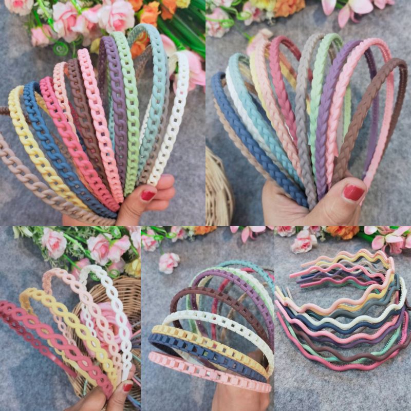 [[[มี8แบบ]]] ที่คาดผม แฟชั่น สไตส์เกาหลี สีพาสเทล (((12สี)))