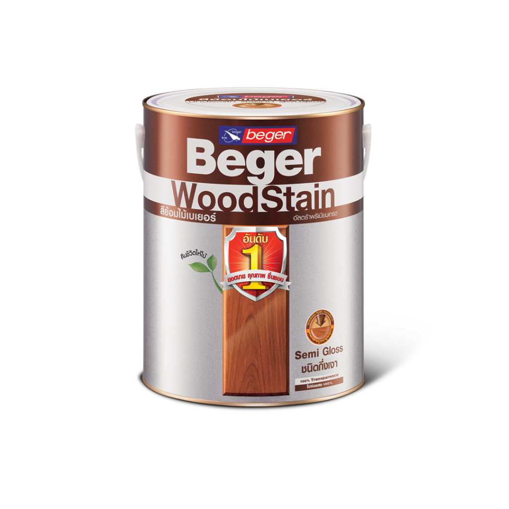 Beger สีย้อมไม้ เบเยอร์ วู๊ดสเตน ชนิดกึ่งเงา ขนาด 1/4Gallon (0.946 ลิตร)