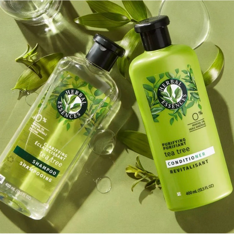 ✨สูตรใหม่ล่าสุด✨ Herbal Essences Tea Tree Oil Clarifying Shampoo and Conditioner