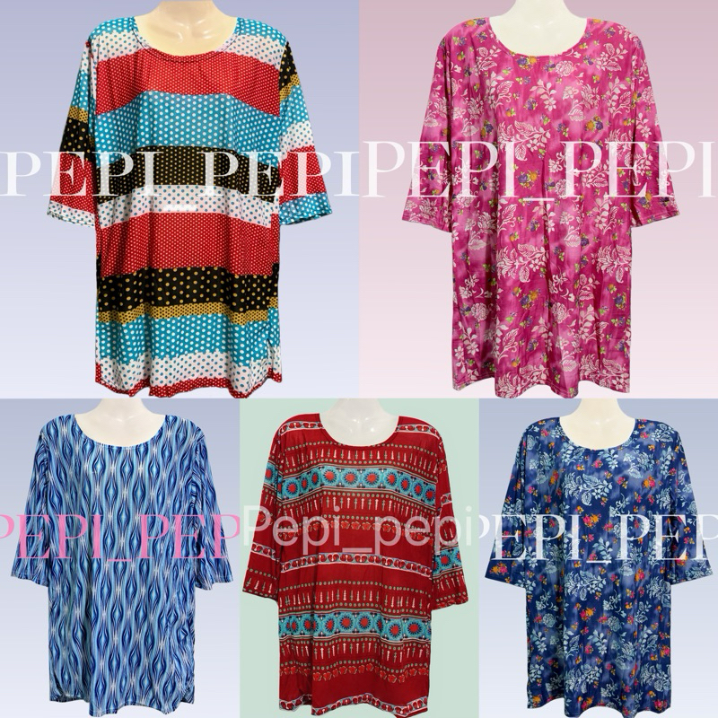 เสื้อแขนยาว เสื้อใส่สบาย แฟชั่นผู้หญิง ผ้านิ่ม ใส่อยู่บ้าน ผ้าสะดุ้ง ลายดอก คอกลม