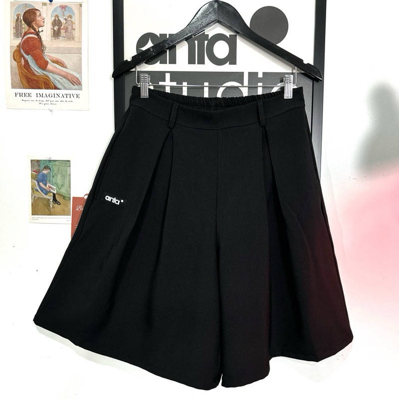 (ส่งต่อ)anta studio - LOOSE WIDE LEG SHORTS กางเกงขาสั้นทรงหลวม