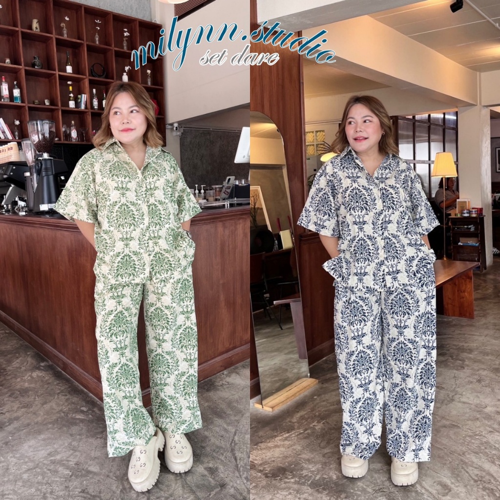 ชุดเซ็ทขายาว ดาหลา 2สี เอาใจสาวอวบเลยรุ่นนี้ พรางหุ่นดี๊ดี รุ่นนี้ใส่แล้วดูเพรียวมาก
