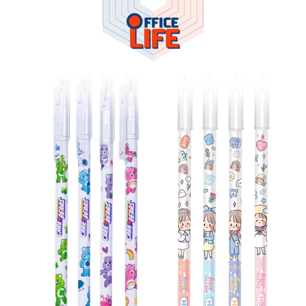 Elfen Plus ซิบบิลแอนฟลาวเวอร์ และ แคร์แบร์ ดินสอต่อไส้ ดินสอ พิมพ์ลายจากศิลปินไทย SIBBIL X CARE BEARS ( 1 ด้าม )