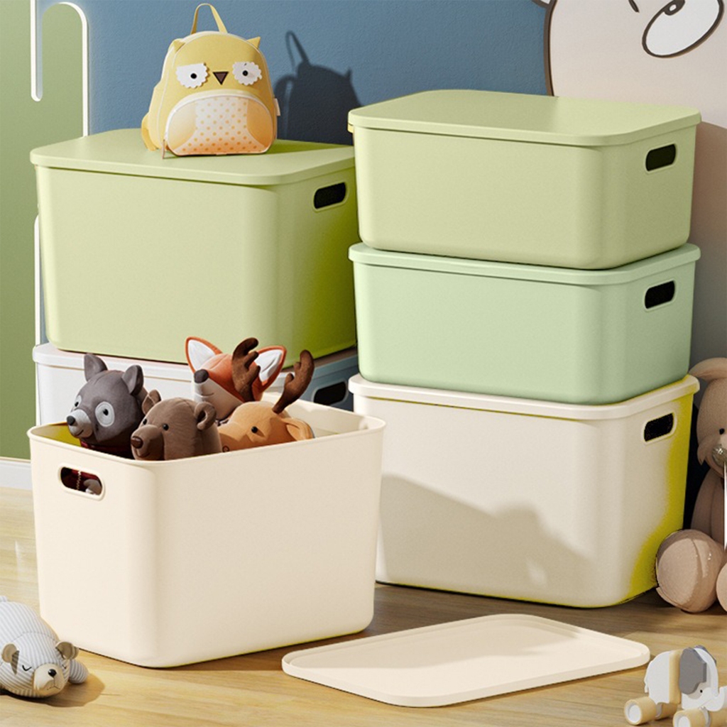 กล่องพลาสติกพร้อมฝาปิด กล่องเก็บของเข้ามุม กล่องจัดระเบียบ Storage Box ประหยัดพื้นที่ พร้อมฝาปิด warm_housess