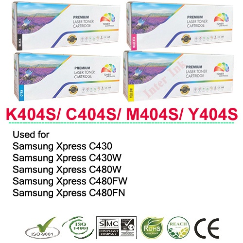 ตลับหมึก Samsung SL-C480FW/ SL-480W/ SL-430/ SL-430W (404S) สีดำ/ สีฟ้า/ สีเหลือง/ สีแแดง Compatible