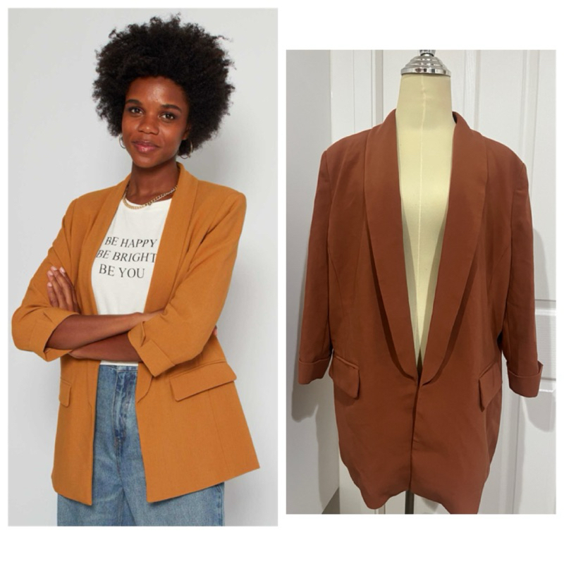 KIABI : XL blazer  women brown เสื้อสูท เบลเซอร์ สีน้ำตาล