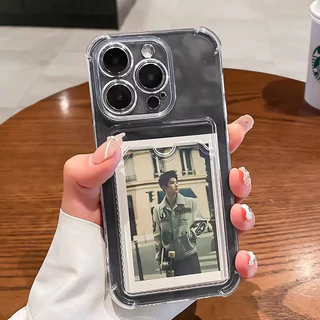 ซิลิโคนนิ่ม เคสโทรศัพท์ เคสใส กระเป๋าใส่บัตร for iphone 17 Pro Max 16 15 14 13 12 11 XS X XR 7 8 Plus SE ปกการ์ตูนใส