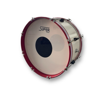 กลอง เทรนเนอร์ กลองใหญ่ Super drum สีขาว สำหรับเดินพาเหรด