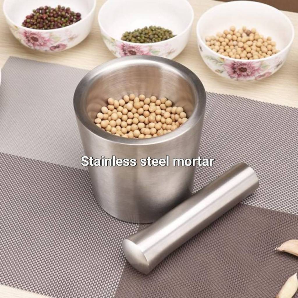 ชุดครกสแตนเลส ครกสแตนเลส ครก ครกตำกระเทียม ครกตำยา ครกตำพริก Stainless steel mortar