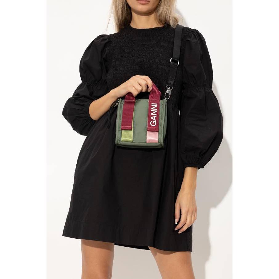 GANNI ꔛ💡 [มือ1] ป้ายห้อย ‘TECH MINI’ tech military green bag