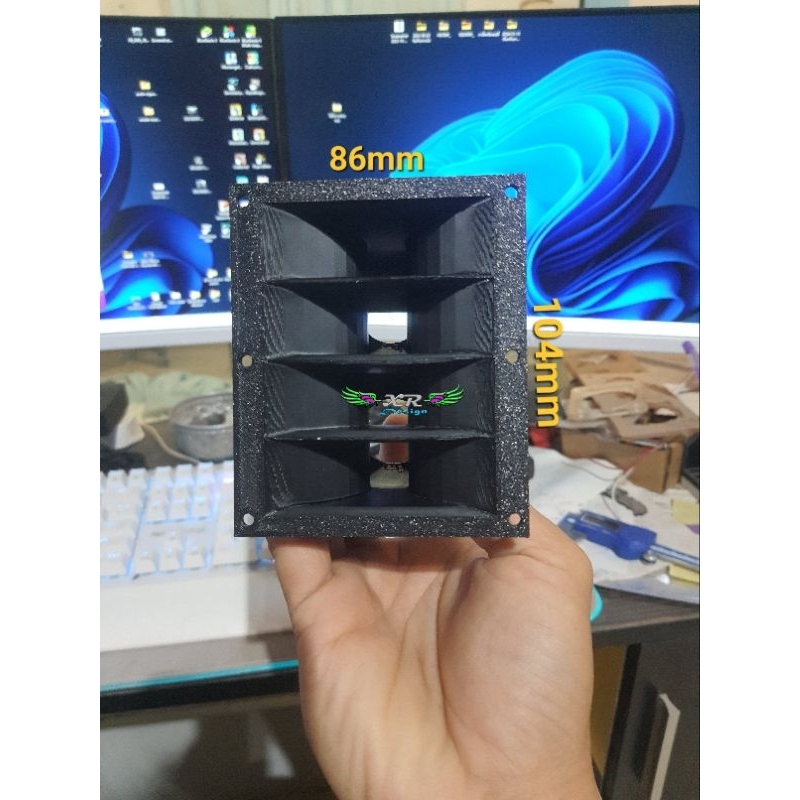 XRDesign ปากโหลดแหลม 2นิ้วคู่ใส่2ดอก Twin turbo 2นิ้วhk งาน3Dปริ้น ราคา 1คู่2ปากใส่4ดอก