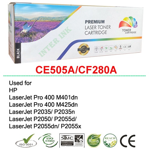 ตลับหมึก LaserJet P2050 / P2055d / P2055dn / P2055x (6.9K) CE505X / CF280X (สีดำ) Color Box