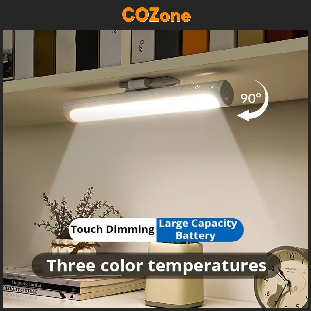 COZone USB ชาร์จไฟ LED ป้องกันดวงตาโคมไฟกระจกแต่งหน้าไฟฉายข้างเตียงโคมไฟหอพักไฟศึกษาไฟฉุกเฉินติดตั้งแม่เหล็ก