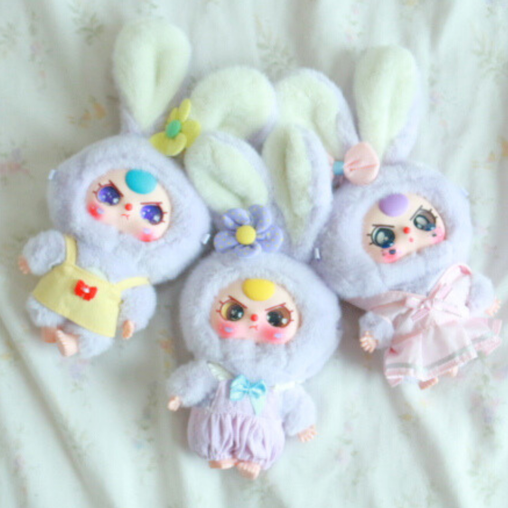 (สีม่วง)เบบี้ทรีมาการอง Baby Three Macaron Rabbit แท้100%