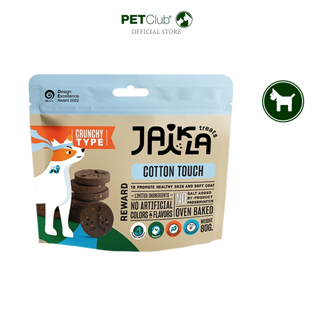 [PETClub] JAIKLA ขนมสุนัขเพื่อสุขภาพ สูตร COTTON TOUCH บำรุงสุขภาพผิวและขน 80g