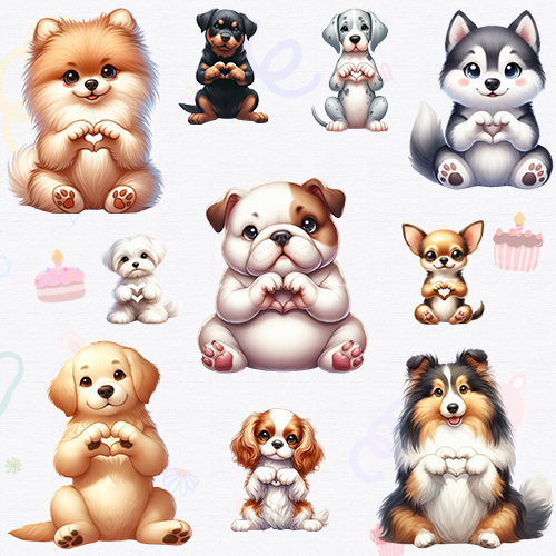 ตัวรีดติดเสื้อ (F.300) รวมสัตว์น้อยบอกรัก  รีดติดง่ายทุกเนื้อผ้า DIY Patches