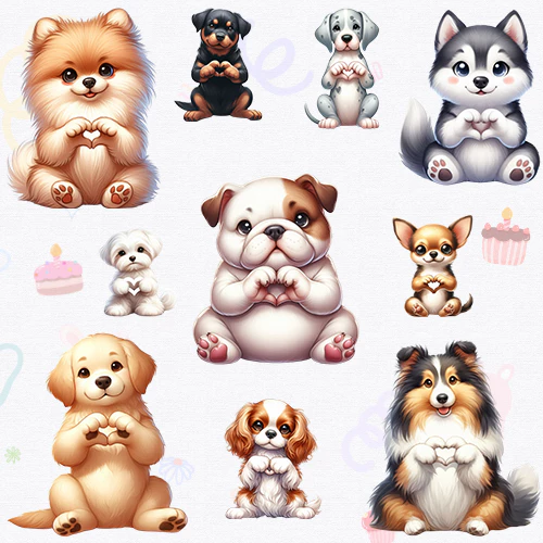 ตัวรีดติดเสื้อ (F.300) รวมสัตว์น้อยบอกรัก รีดติดง่ายทุกเนื้อผ้า DIY Patches