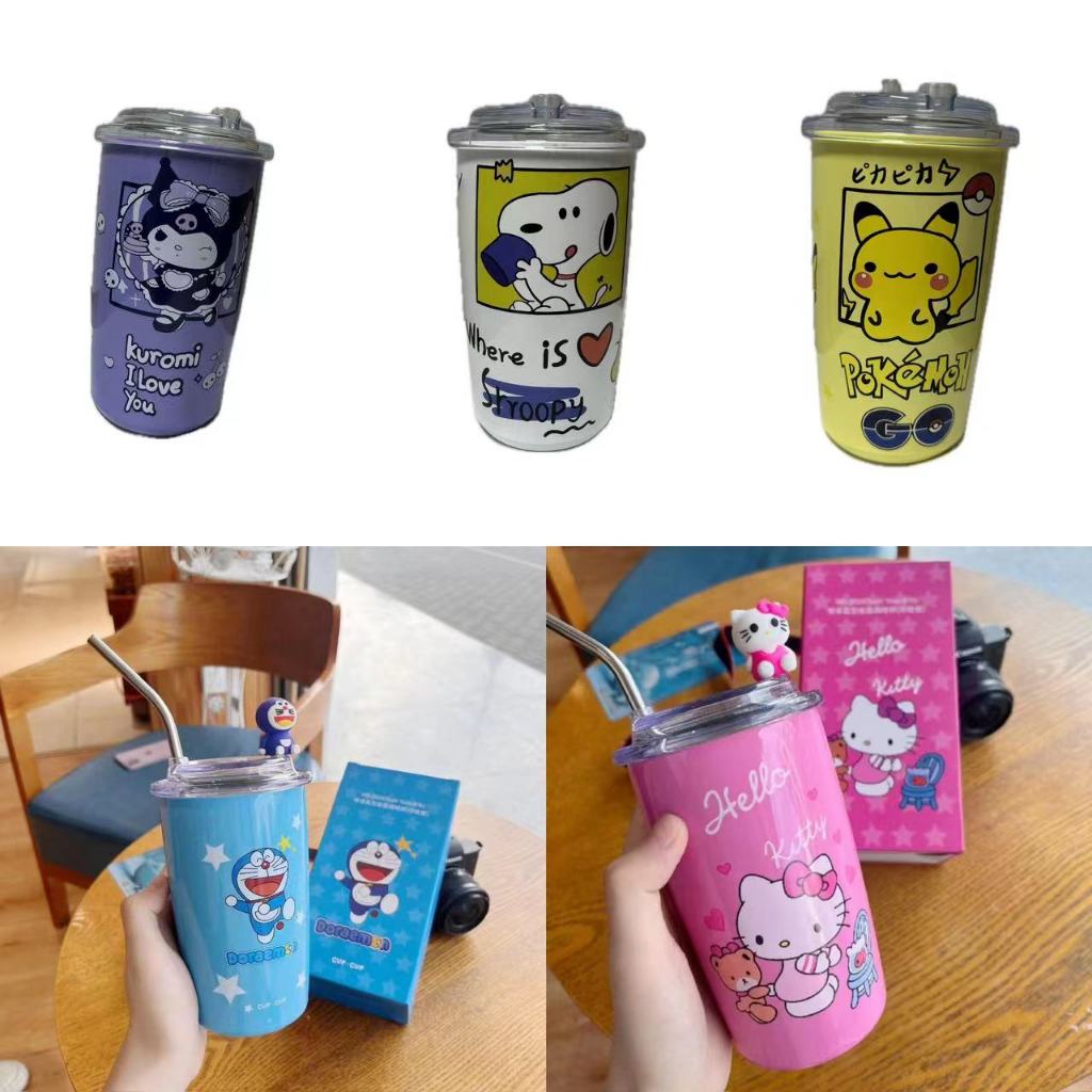 P26 แก้วน้ำซาริโอ้ ขนาด 459ml. แก้วน้ำเก็บความร้อน-เย็น สแตนเลส 304 มีหลายแบบให้เลือก