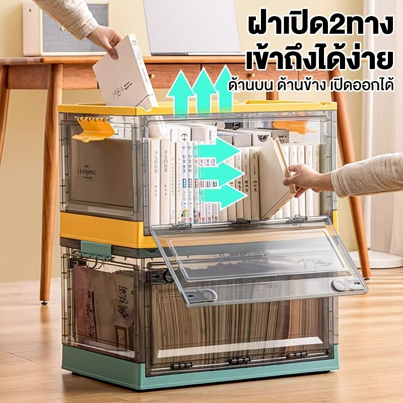 S-Airice กล่องเก็บของ 120L กล่องใส่เสื้อผ้าพับได้ พลาสติกใส เก็บของอเนกประสงค์ เปิดได้ 4ทิศทาง - รูปที่ 2