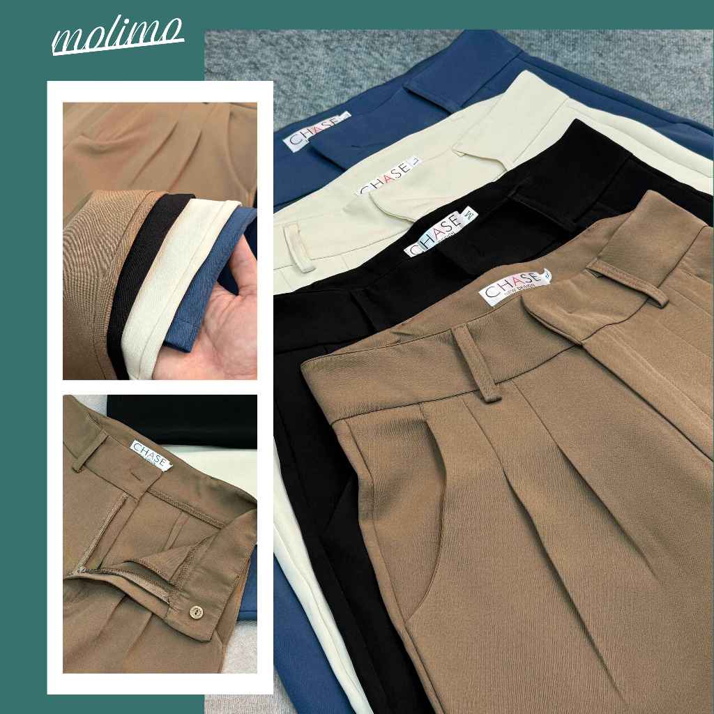 CICI shop2 กางเกงกระบอกเล็กทรงบอย7ส่วน ผ้าไอด้าเอวสูง #0064 Pants Women Lady