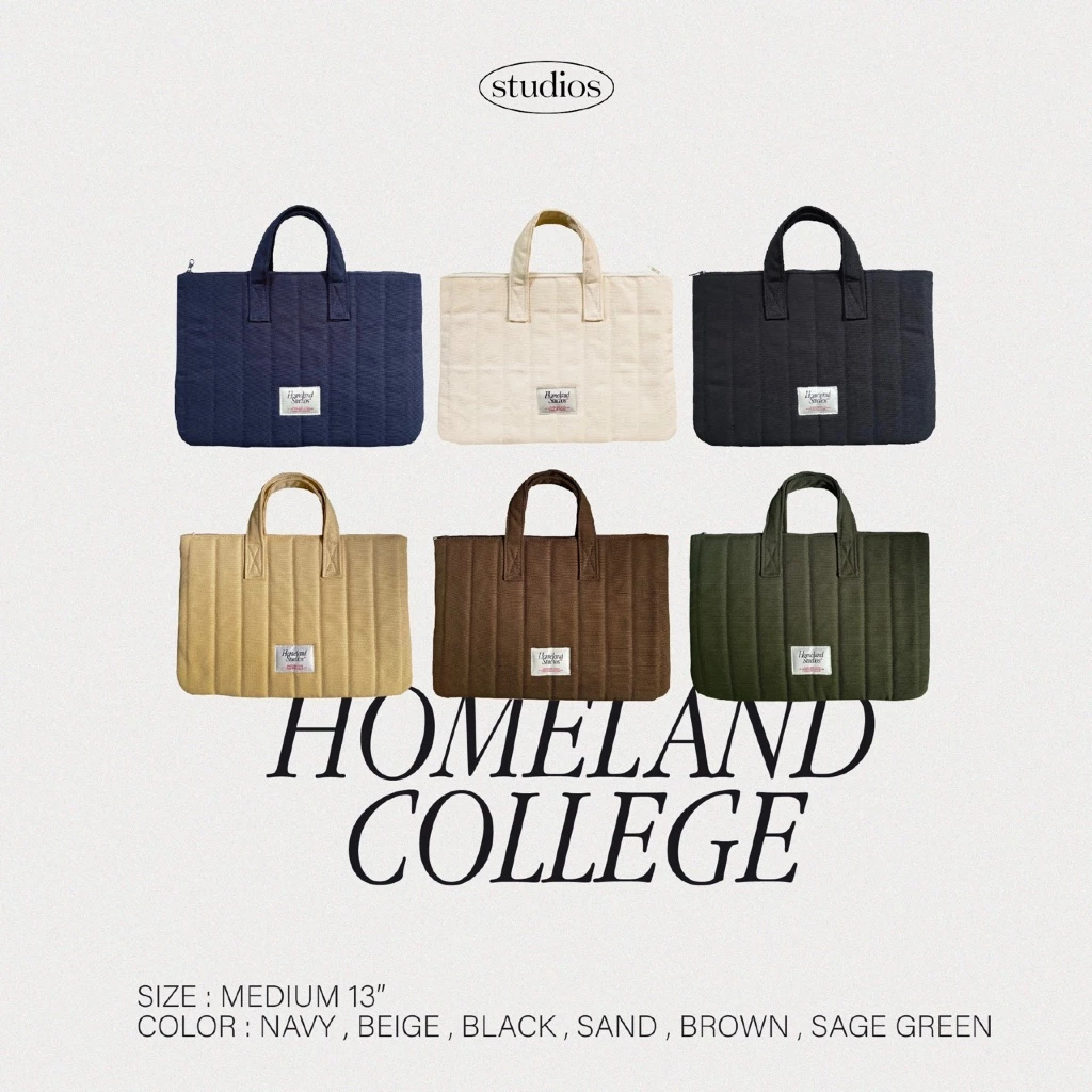HOMELAND - กระเป๋าสำหรับใส่ Laptop ด้านในมีช่อง / ซิปปิด (Medium 13 นิ้ว) มี 6 สี
