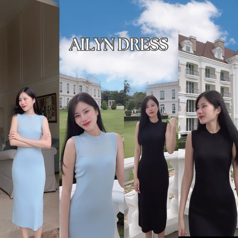KANYA - Ailyn Dress เดรสไหมพรม ดีเทลซีทรูตรงหน้าอก คอปีน (6B)