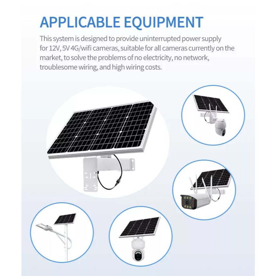 แผงโซล่าเซลล์+แบตเตอรี่ 12V 30W60A/40W30A/60W40AH FOR CCTV