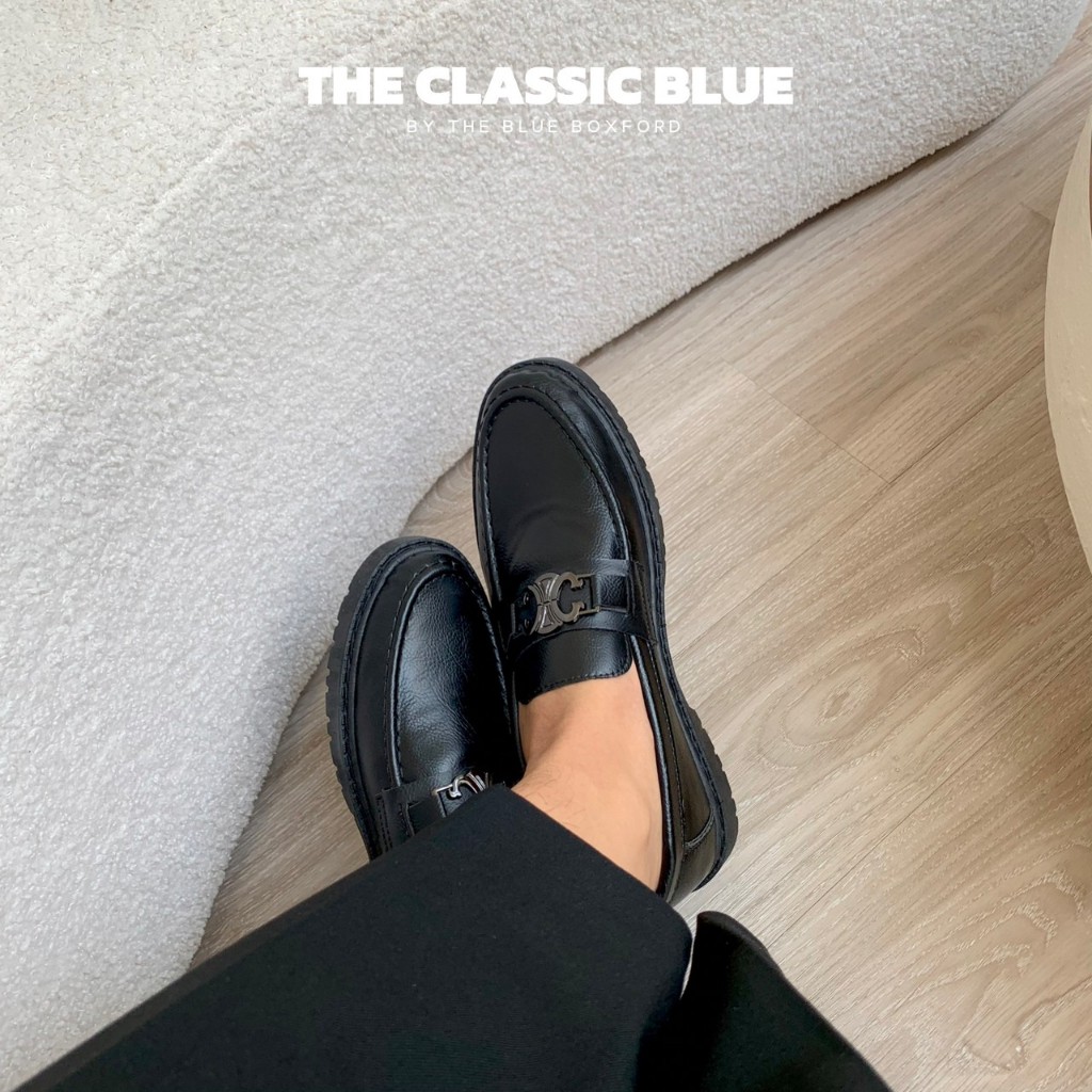 (สั่งผ่าน shopee video ลด30%) Classic blue - Cairo Loafer shoes รองเท้าหนังโลฟเฟอร์