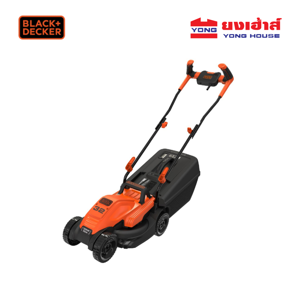 BLACK&DECKER รถตัดหญ้าไฟฟ้า กำลัง 1200W หน้ากว้าง 32 ซม. รุ่น BEMW451BH-B1 เครื่องตัดหญ้า รถตัดหญ้า
