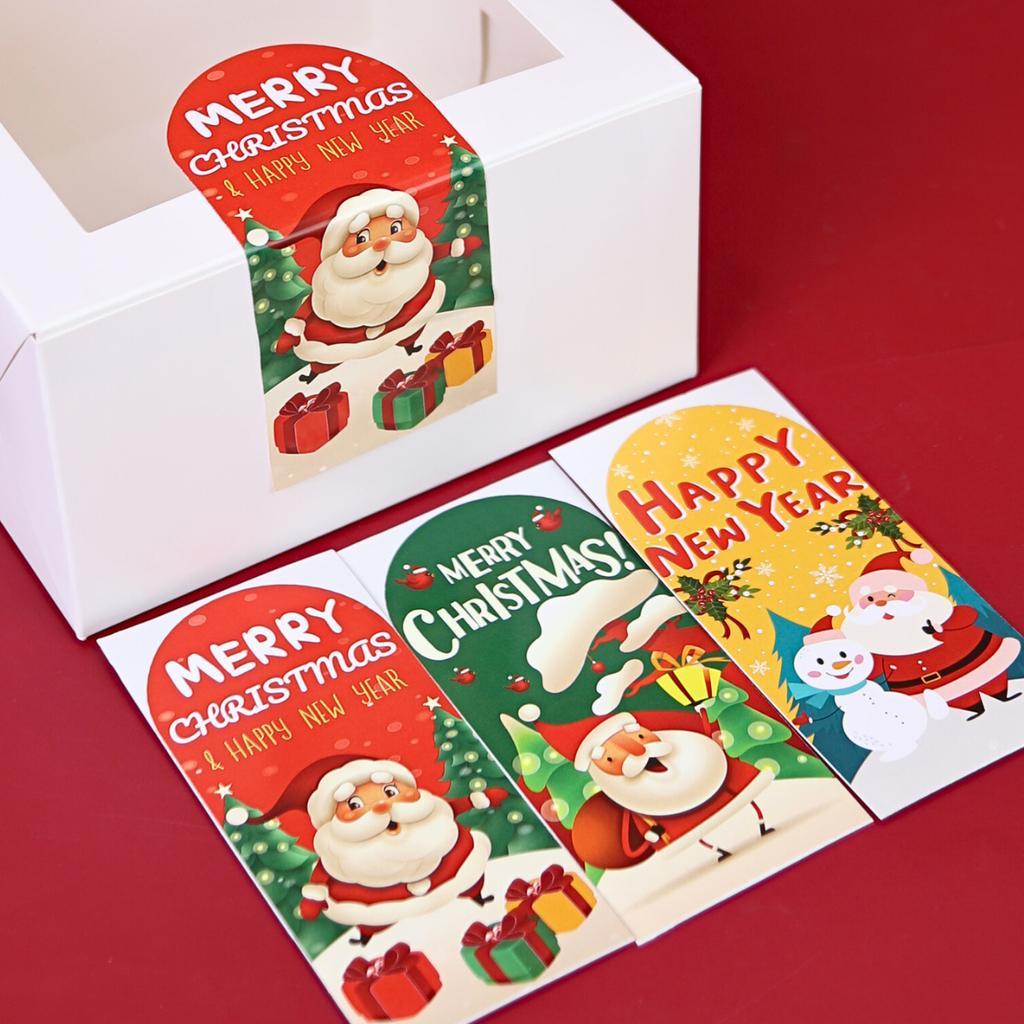 Boxjourney สติกเกอร์เทศกาลคริสต์มาส ตรุษจีน ปีใหม่ (สายคาด,กลม) (ลายเดี่ยว,คละลาย)