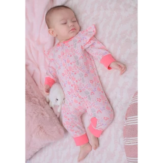 Zuper Mom (0 - 24 เดือน)ชุดหมีเด็กอ่อน ซิป รุ่น 2 WAY ZIPPER บอดี้สูทเด็กอ่อน ชุดเด็กแรกเกิด บอดี้สูทเปิดเท้า no.9069