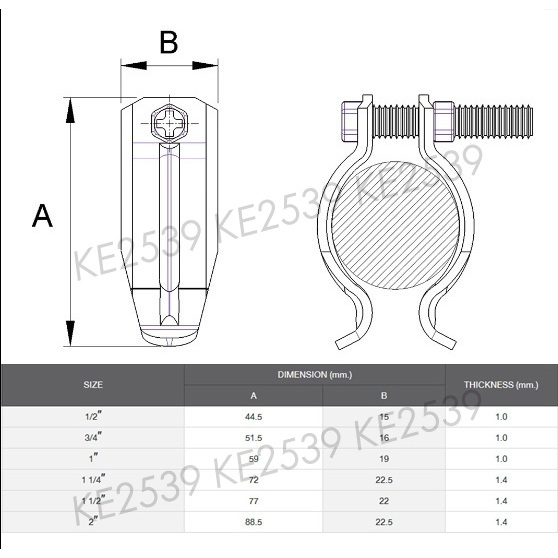 SC แคล้มวงเดือน ชุบขาว 1/2