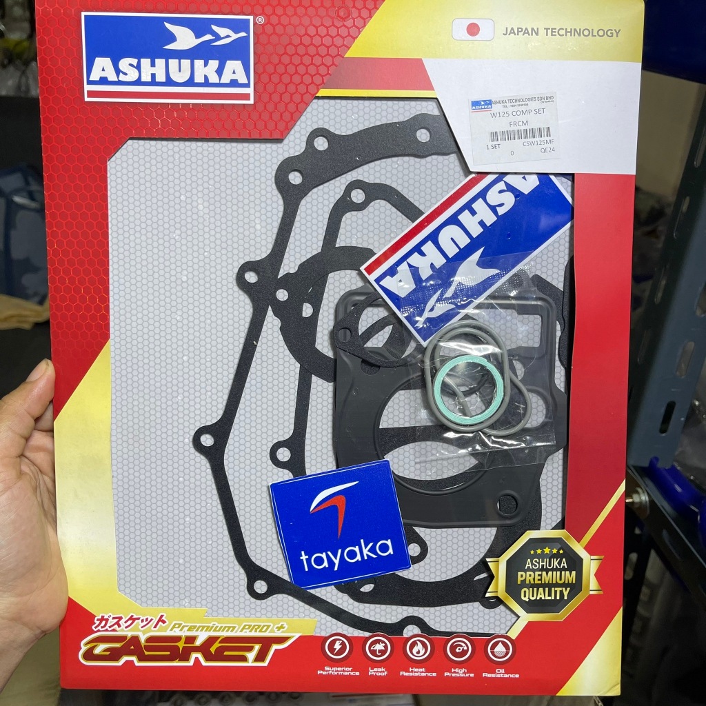 ประเก็นเหล็ก ASHUKA ใช้ซ้ำได้ ไม่ขาด ไม่ต้องทากาว ประเก็นฝาจานไฟ-ฝาครัช TAYAKA W125-MSX-110i