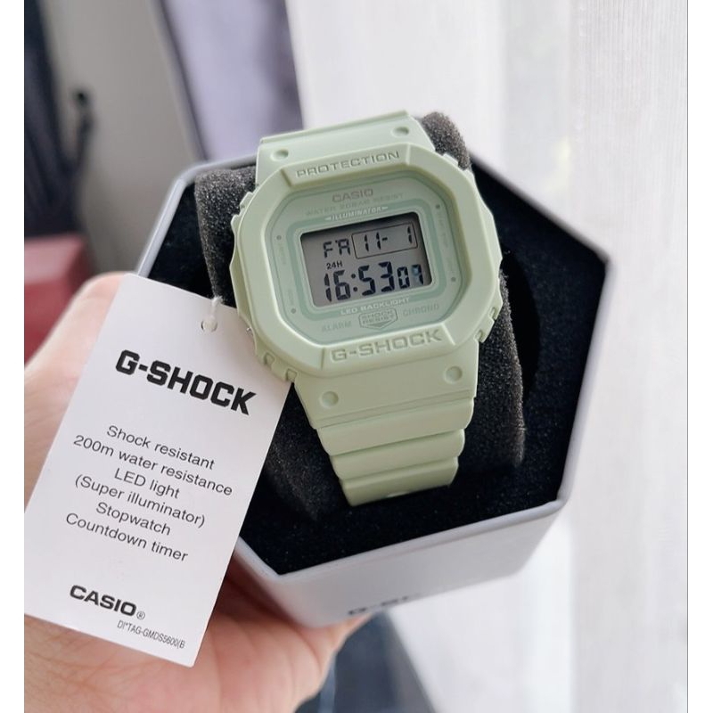 🌻สีเขียวพาสเทล กันน้ำ 200 ม. ✨ นาฬิกา G-SHOCK GMD-S5600BA-3DR