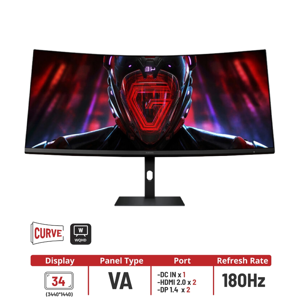 Xiaomi Redmi Monitor Gaming Curved 34" รุ่น G34WQ 180Hz WQHD 3440*1440 รุ่นใหม่ 2026 รับประกัน 1 ปี