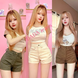 พร้อมส่ง❤️ กางเกงยีนส์ขาสั้น งานผ้าสีดาด้า มี 9 สี 4 ไซส์ให้เลือก(ไม่มีซับใน) ป้ายDADA