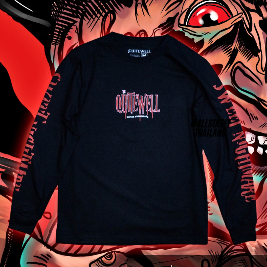 SWEET NIGHTMARE เสื้อยืดแขนยาวทรง OVERSIZE แขนจั้มสินค้ามีพร้อมส่ง