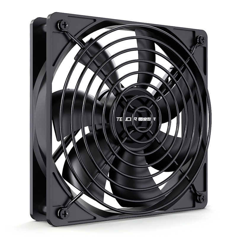 พัดลม Teucer 3000rpm ขนาด 12cm. พัดลมแรง แข็งแรงทนทาน มีตะแกรงเหล็กครอบ
