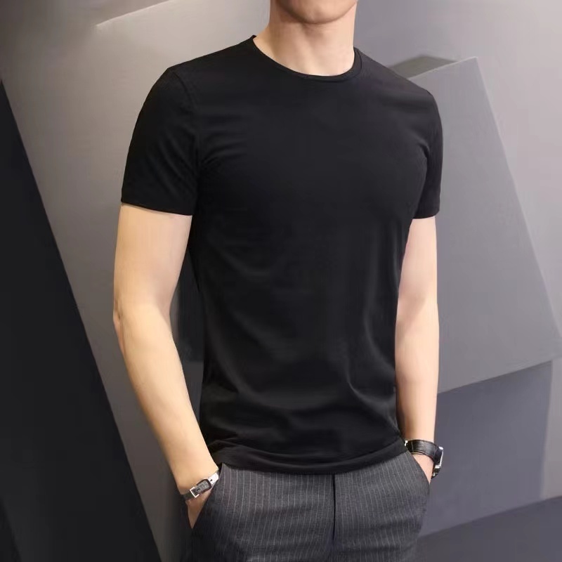 เสื้อยืดคอกลม สีขาว ยืนพื้น ไม่ยืด ไม่ย้วย ไม่ต้องรีด เสื้อยืดสีพื้น