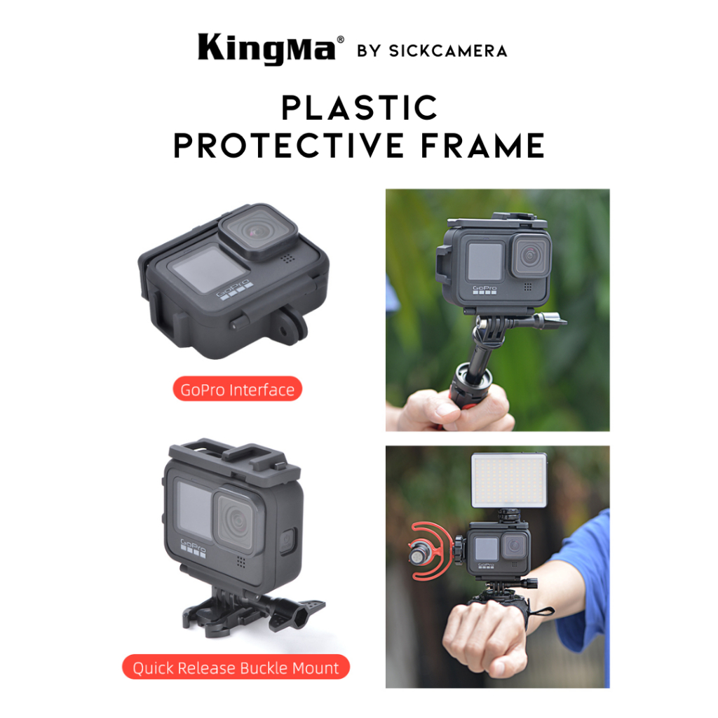 Kingma protective frame GoPro Hero 13/12/11/10/9 เคสกันน้ำ เคสพลาสติกกันกระแทก เคสซิลิโคน ฝาปิดแบต