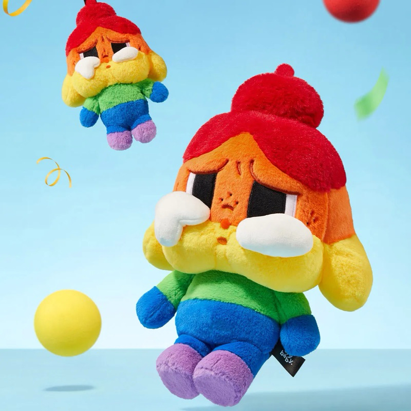 Crybaby cheer up สีรุ้ง ตุ๊กตา+พวงกุญแจ