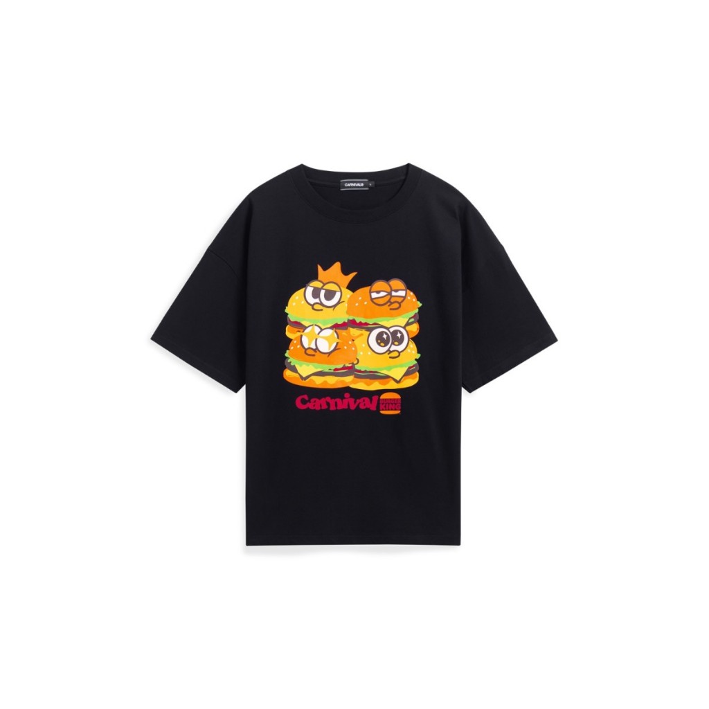 CARNIVAL CNVXBURGT002BK BURGER KING THE WHOPPER OVS T-SHIRT BLACK