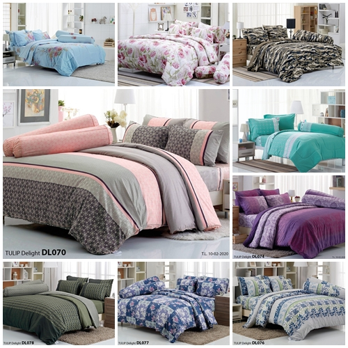 ผ้าปูที่นอน TULIP Delight ทิวลิป ดีไลท์ ขนาด 3.5 5 6 ฟุต พิมพ์ลาย DL038  DL055 DL056 DL070 DL074 DL076 DL077 DL078