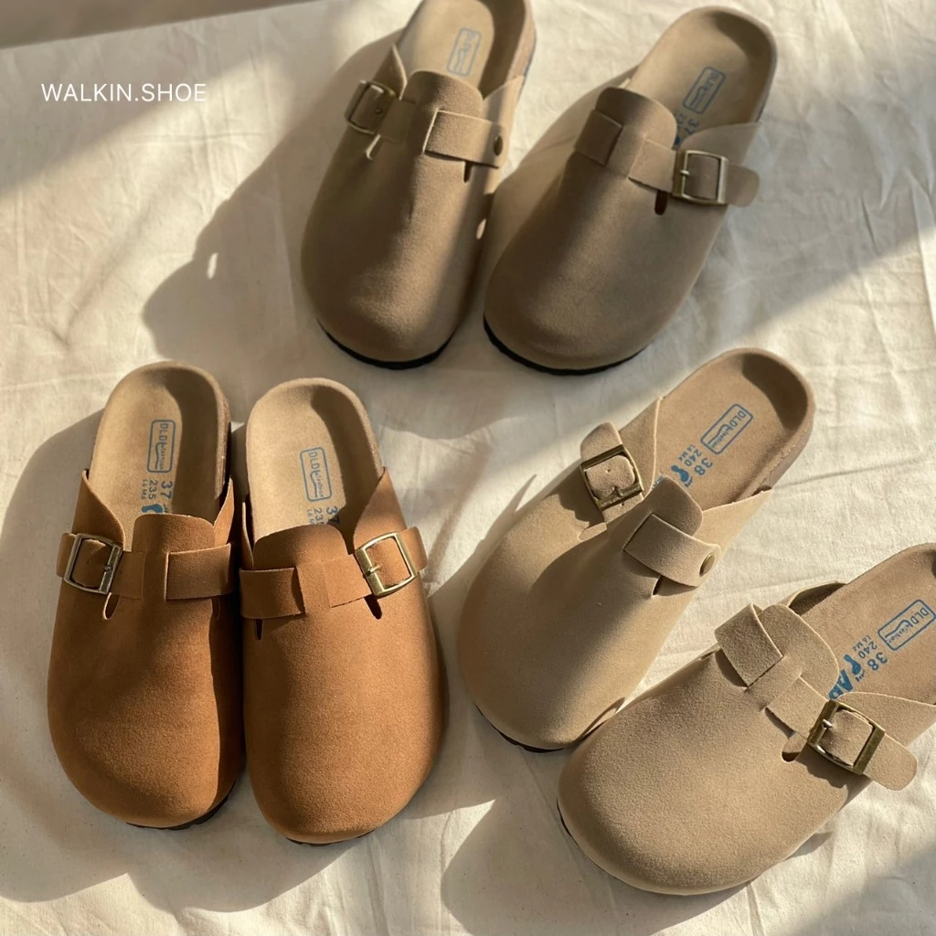 (พร้อมส่งจากไทย) รองเท้าเปิดส้น หนังนิ่ม รุ่น MIKI