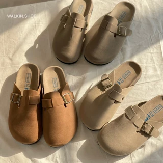 (พร้อมส่งจากไทย) รองเท้าเปิดส้น หนังนิ่ม รุ่น MIKI