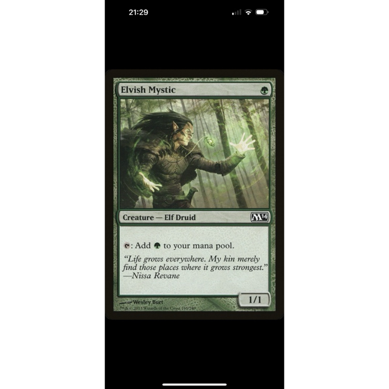 Elvish Mystic การ์ด Magic The Gathering ของแท้ จากชุด Magic2014, 2015